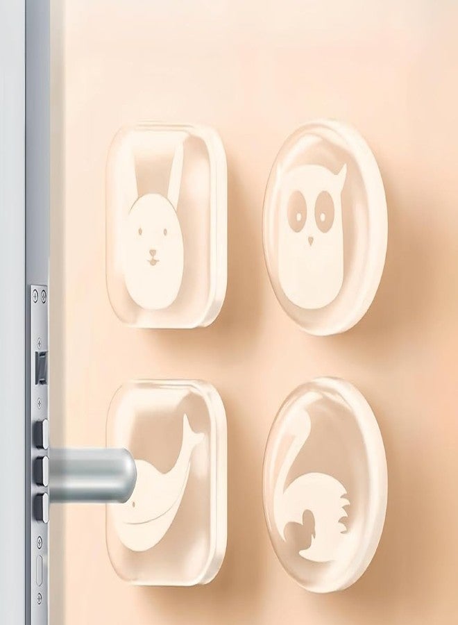 CEPLO Door Handle Wall Protector,Self Adhesive Silicone Stopper, Clear Cushion Bumper, Clear Silicone Door Knob Silicone Door Protector for Home Wall Protector from Door Sofa Back (Pack of 4) - Image 1